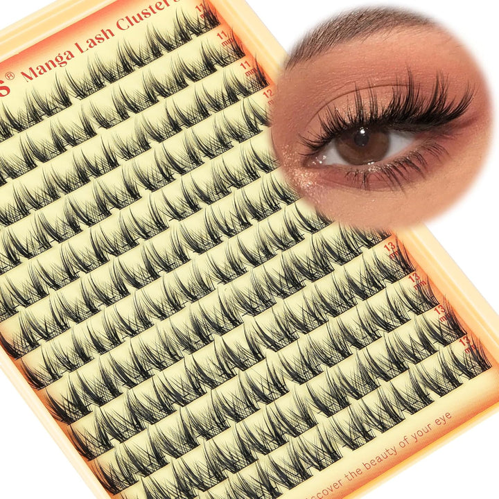 Lash Clusters Kit Wispy Eyelash Clusters Lashes Natural DIY Lash Extension Kit 10-16Mm Cluster Eyelash Extensions Kit 300Pcs C Curl Individual Lashes Cluster Eyelash (No Tweezers)