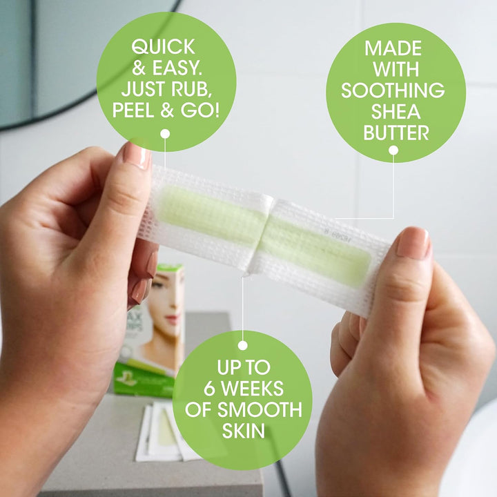 Facial Wax Strips, Fragrance Free, 48 Count (Pack of 2)