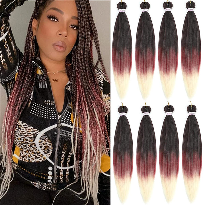 Purple Braiding Hair Pre Stretched Long Braid 30 Inch 2 Packs Professional Braiding Hair Extensions Synthetic Crochet Twist Braids (30 Inch, Purple)