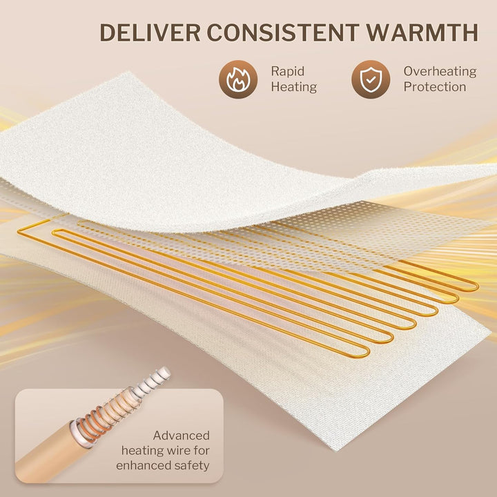 Luxeheat Massage Table Warmer Heating Pad, 30" X 72" Soft Fleece Professional Massage Therapy Bed Warmer with 10 Heat Settings, 1-9 Hours Auto Off, Rapid Heating