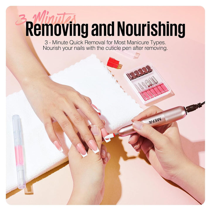 Nail Drill, Portable Electric Nail Drill with 6PCS Nail Drill Bits and Cuticle Oil Pen, Professional Nail File for Acrylic Gel Dip Powder, Manicure Pedicure Nail Set Efile Nail Drill for Salon