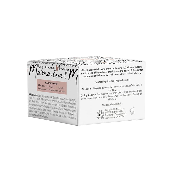 Honest Mama Rock the Bump Body Butter | Moisturizing Stretch Mark Cream | Shea Butter, Avocado Oil, Vitamin E | Hypoallergenic + Dermatologist Tested | 4 Oz