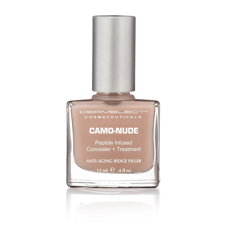 Camo-Nude Concealer + Treatment - Nailcare Base Coat with Keratin Protein Peptides, Biotin, Strengthening, Smoothing & Concealing Treatment for Nail Ridges, Yellowing, Splitting Nails 0.4 Oz