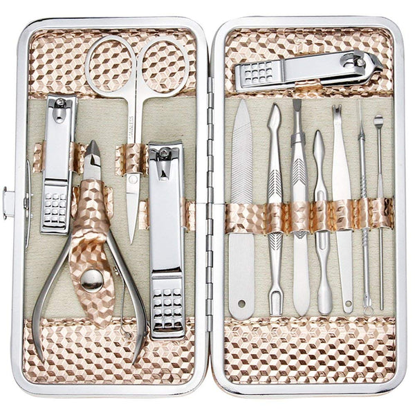 Professional Nail Care Kit Manicure Grooming Set with Travel Case(Rose Gold)