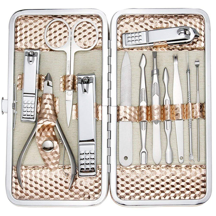 Professional Nail Care Kit Manicure Grooming Set with Travel Case(Rose Gold)