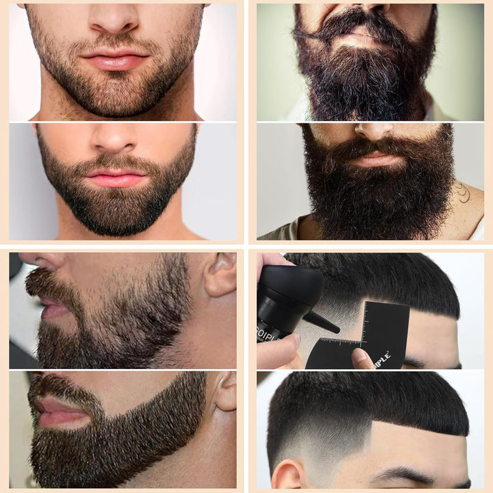 Hair Thickening Fibers&Pump Applicator Set Professional Hair Styling Set- Hair Fibers Barber Enhancement Spray for Mens Hair&Beard- Hairline Enhancer & Volumizing Spray Barber Enhancement Card(Black)