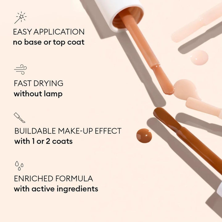 Active Smooth 00 Nail Concealer Polish & Care - 2 in 1 Nude Nail Polish : Nail Strengthener and Growth - No Lamp - Ridge Filler for Nails - Natural Rosé Nail Polish