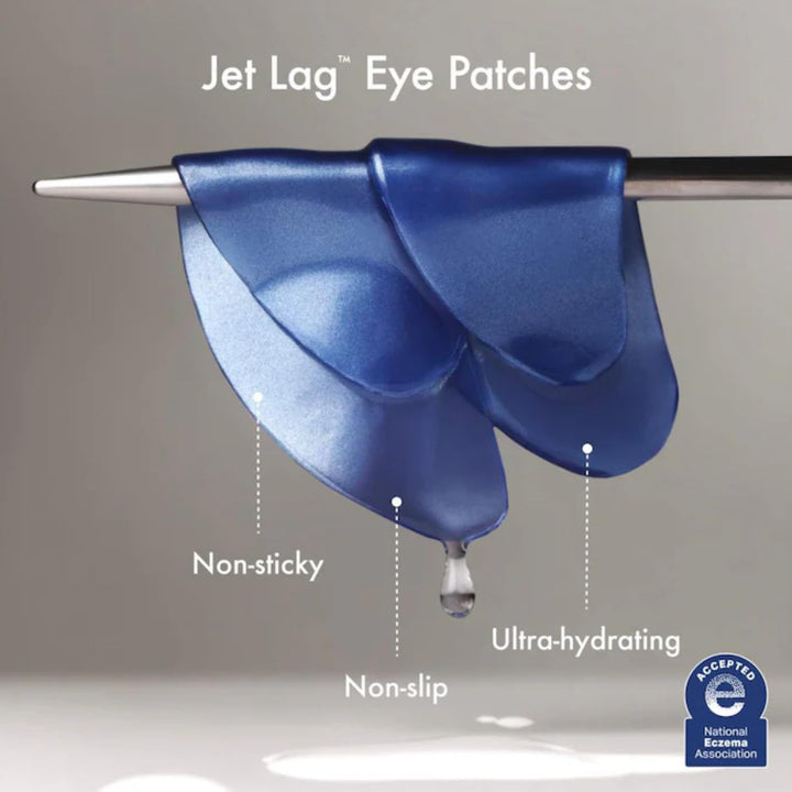 Jet Lag under Eye Patches - Hydrating & Depuffing Hydrogel Eye Masks with Caffeine & Peptides to Soothe & Refresh the Undereye Area (6 Pairs)