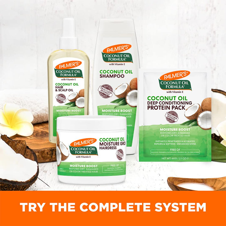 Coconut Oil Moisture Boost, Restorative Hair and Scalp Oil Spray, Lasting Hydration and Shine for Dry or Damaged Hair, Promotes Scalp Health, 5.1 Oz