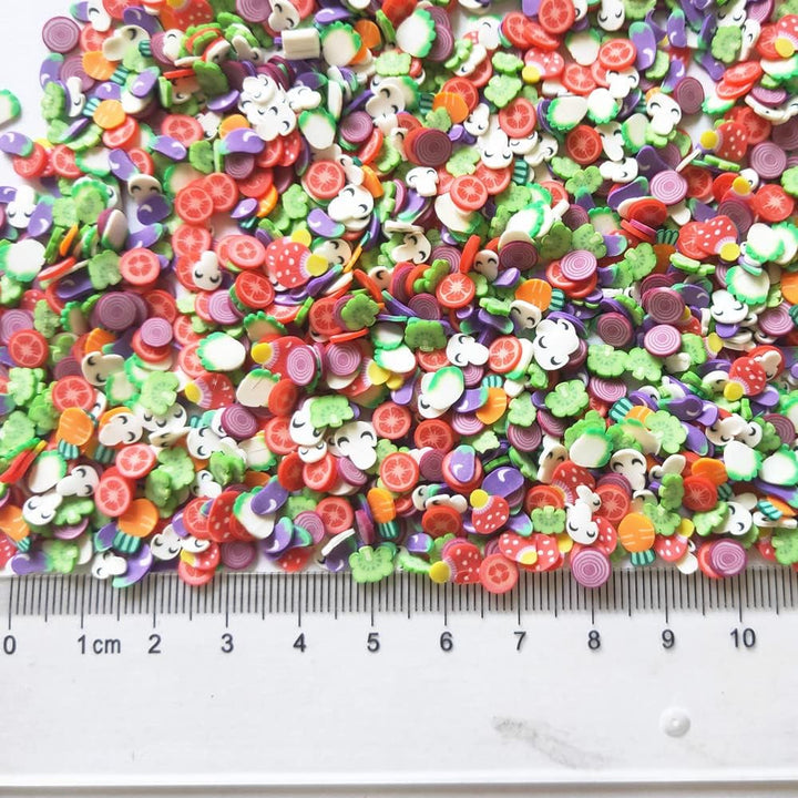 40G Mini Nail Art Fimo Slices Design Slime Charms Supplies Polymer Slices Clay Slices DIY Nail Art Slices (Vegetables)