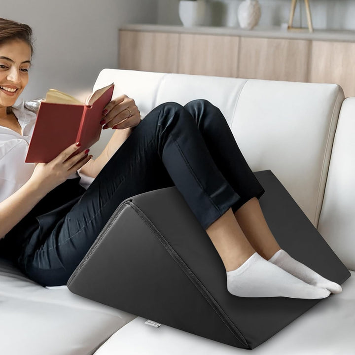 Triangle Wedge Massage Table Bolster Pillow, Extra Large - 19 X 12 X 20 X 15.5 Inch - Black