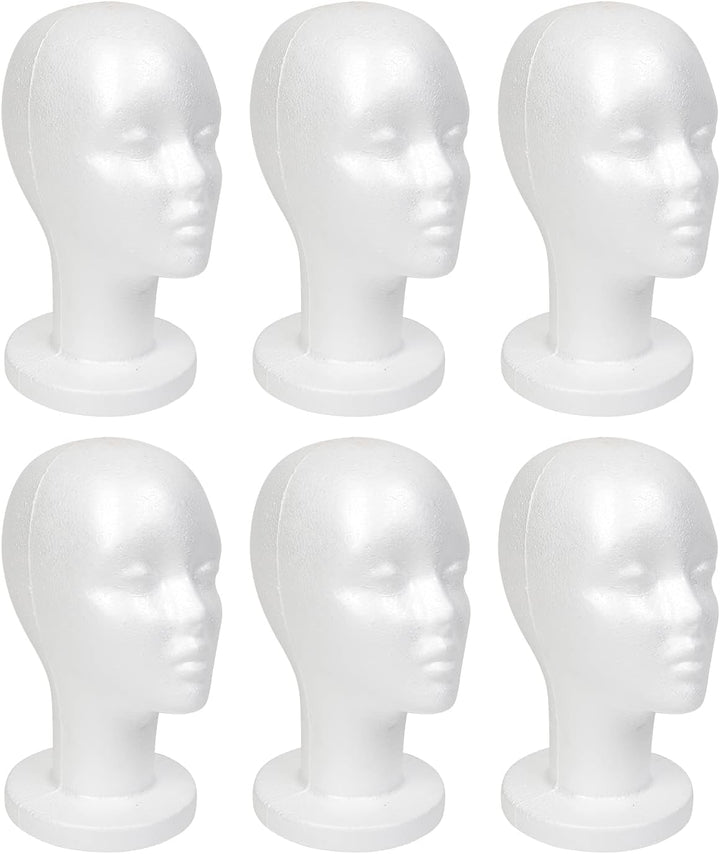 11.4-Inch Styrofoam Mannequin Head (1 Pack) - White Foam Wig Stand for Wigs, Hats, Masks, Hairpieces, Arts, Crafts, DIY Projects, Salon Display, and Travel Use