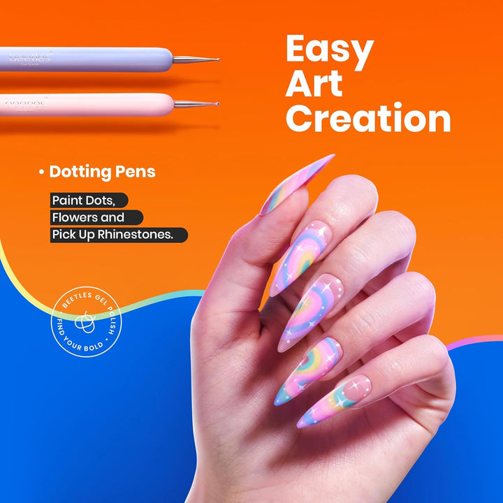 Nail Art Brushes, 6 Pcs Fingernail Art Design Pens, Wood Alloy Handle, Dotting Pen Clean up Liner French Nail Brush Set, DIY Manicure Tools Gift for Women