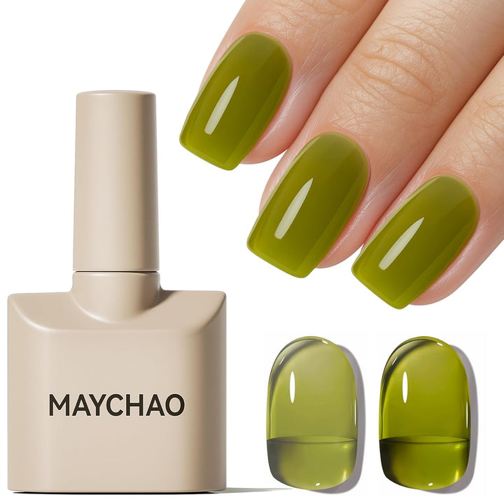 15ML Jelly Sheer Tortoise Gel Nail Polish 1Pc Transparent Hot Cocoa Amber Gel Polish Soak off UV LED Translucent Nail Polish Nail Art Starter Manicure Salon DIY at Home, 0.5 OZ