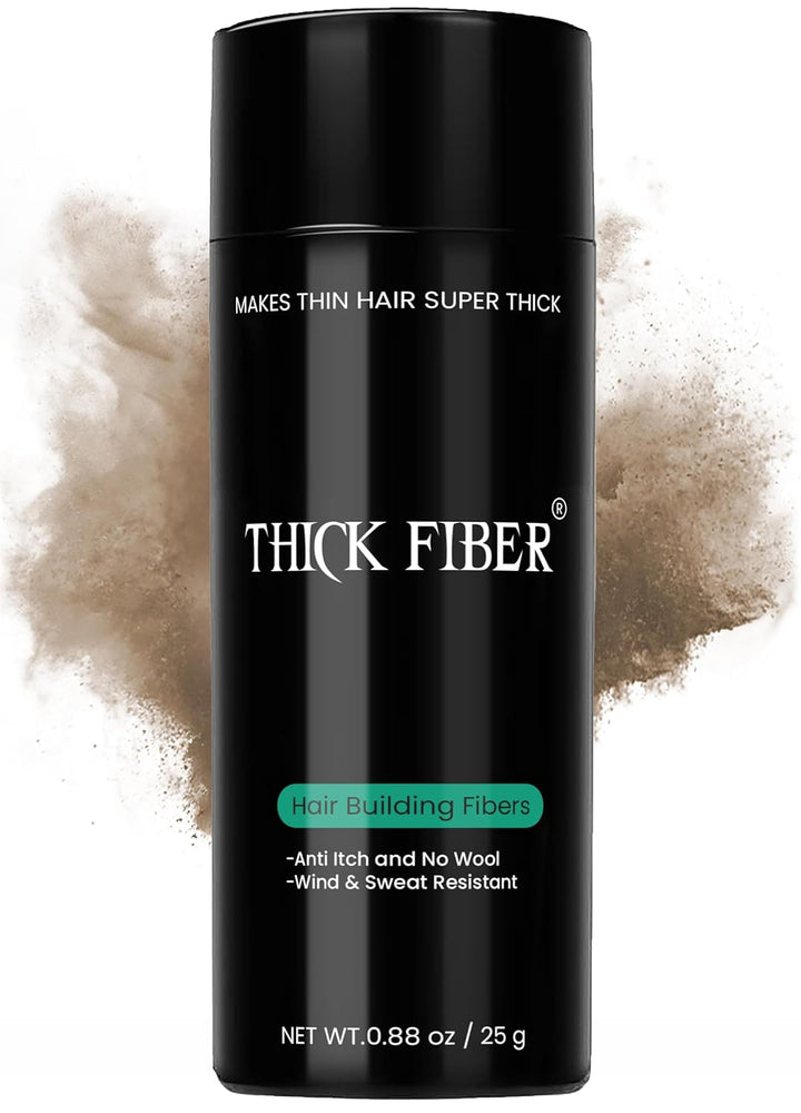 Hair Fibers for Thinning Hair & Bald Spots (BLACK) - 25G Bottle - Conceals Hair Loss in Seconds - Hair Powder for Women & Men
