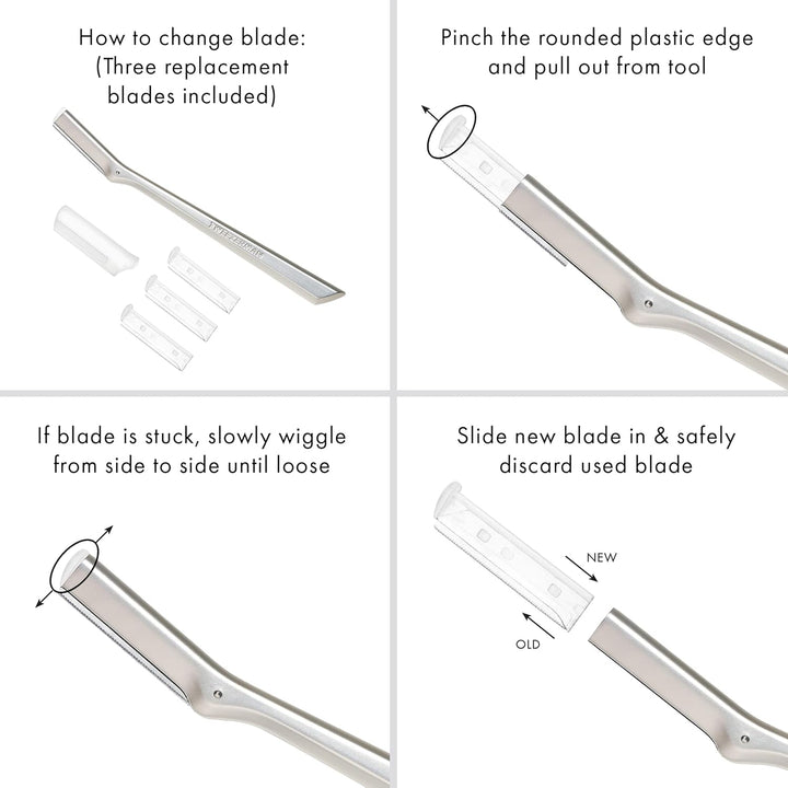 Facial Razor Replacement Blades, 4 Count (Pack of 1)