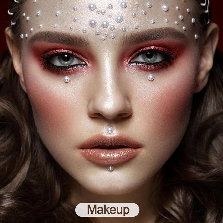 660Pcs Self Adhesive Pearl Stickers Flat Back Pearls for Craft Hair Face Makeup Nail Cell Phone Scrapbooking Decor, 4 Size 3Mm/4Mm/5Mm/6Mm (White)