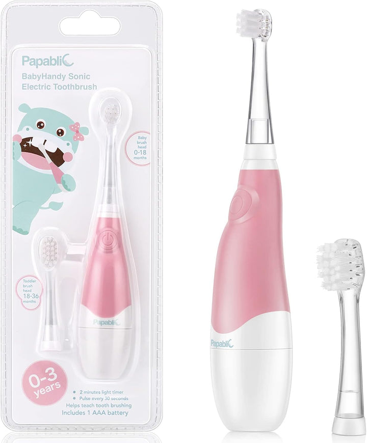 Babyhandy 2-Stage Baby Sonic Electric Toothbrush for Babies and Toddlers Ages 0-3 Years