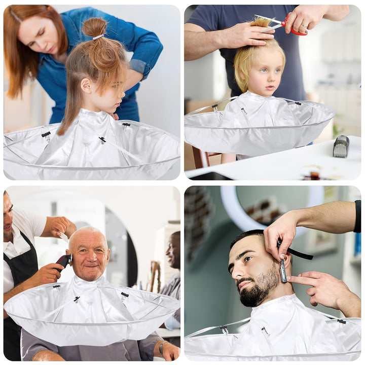 Hair Cutting Cloak Cape, Professional Adjustable Haircut Cape Foldable Umbrella for Adults Kids Home Salon Barber Hairdressing Supplies