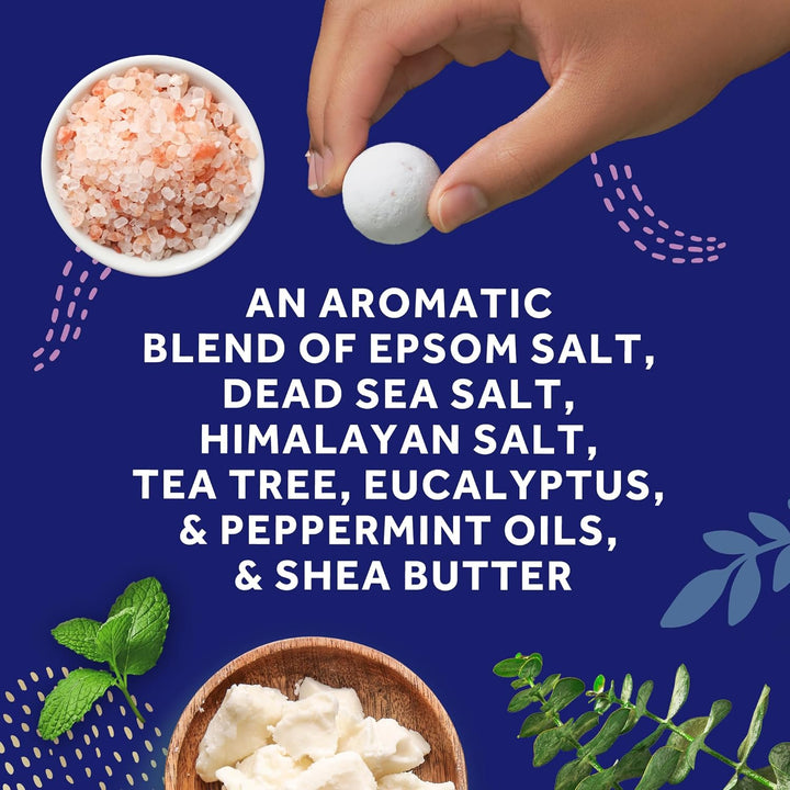 Amopé Pedi Perfect Rejuvenating Foot Soak Foot Bath Bombs, Relaxing Foot Spa Fizzies with Epsom Salt, Dead Sea & Himalayan Salt, Tea Tree Oil, Shea Butter to Soothe, Hydrate & Soften Tired Feet, 28 Ct