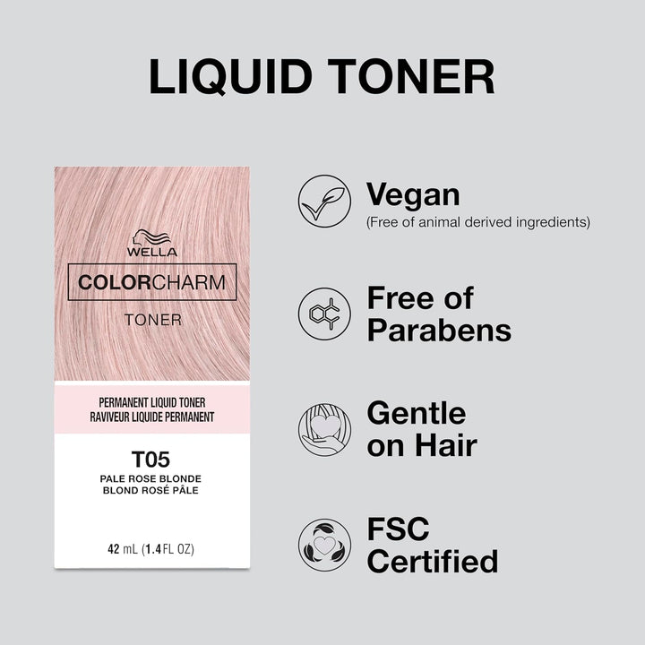 COLORCHARM Permanent Liquid Hair Toners | Neutralize Brass | Healthy-Looking Blondes Tones | Vegan & Free of Parabens | 1.4 Floz