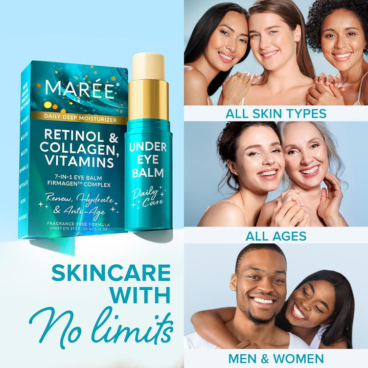 under Eye Balm Stick with Retinol & Ceramide Complex - Facial Moisturizer for Dark Circles & Wrinkles - under Eye Brightener Stick, anti Wrinkle Hydrating Face Skincare