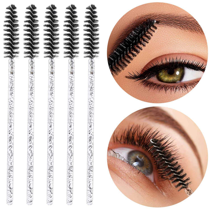 300 Disposable Mascara Wands Eyelash Brush Spoolies for Eye Lash Extension, Eyebrow and Makeup Crystal