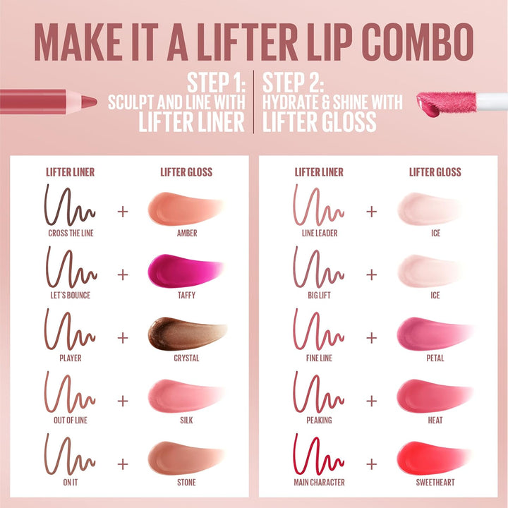 Lifter Gloss, Hydrating Lip Gloss with Hyaluronic Acid, Ice, Pink Neutral, 0.18 Ounce