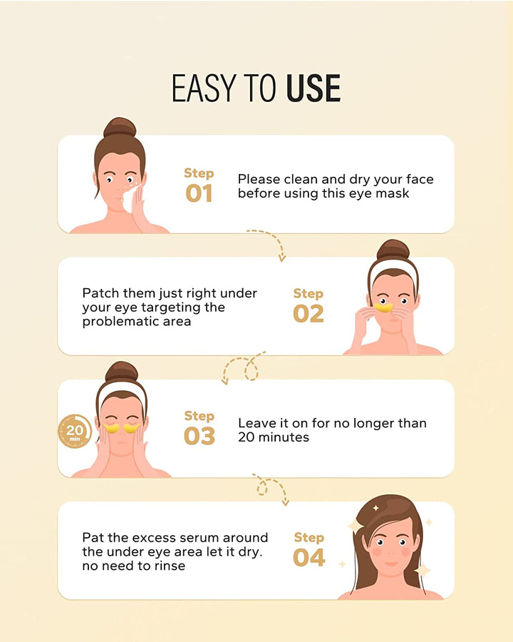 24K Gold under Eye Patches (25 Pairs), Eye Mask, Collagen Skin Care Products, Eye Patches for Puffy Eyes, Eye Masks for Dark Circles and Puffiness