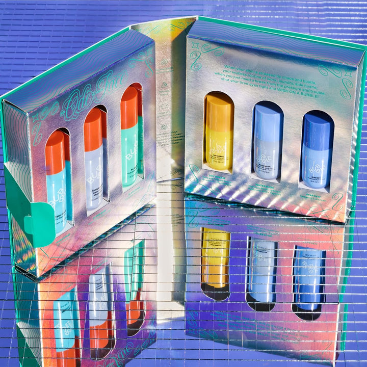 the Wish List Mini Skincare Essentials Gift Set - Includes Gel Cleanser, Vitamin C & Hyaluronic Serum, Eye Cream, Water Cream & Face Moisturizer - Travel Size Skin Care (6 Count)