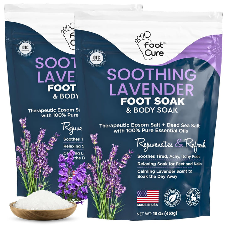 Tea Tree Oil Foot Soak with Epsom Salt - for Toenail Repair, Athletes Foot, Softens Calluses, Soothes Sore & Tired Feet, Nail Discoloration, Odor Scent, Spa Pedicure Care - Made in USA 16 Oz