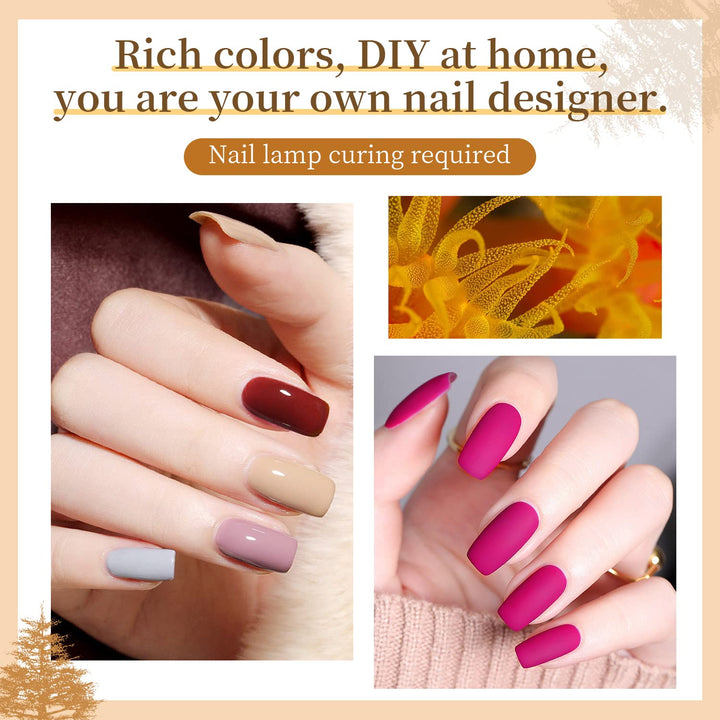 60 PCS Gel Nail Polish Set with 5 Bottles of Base and Glossy Matte Top Coat Soak off Gel Nail Set Suitable for All Seasons Gifts