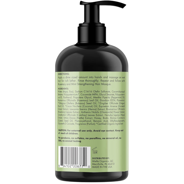 Rosemary Mint Hair Strengthening Biotin Shampoo - Moisturizing Hair Shampoo for Women and Men to Gently Cleanse, Repair & Protect Strands (12 Oz)