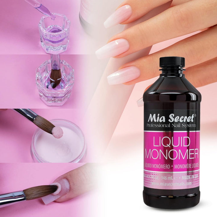 32 Oz  Liquid Monomer - Professional Acrylic Nail Liquid for Acrylic Powder - EMA Monomer Acrylic Nail Liquid