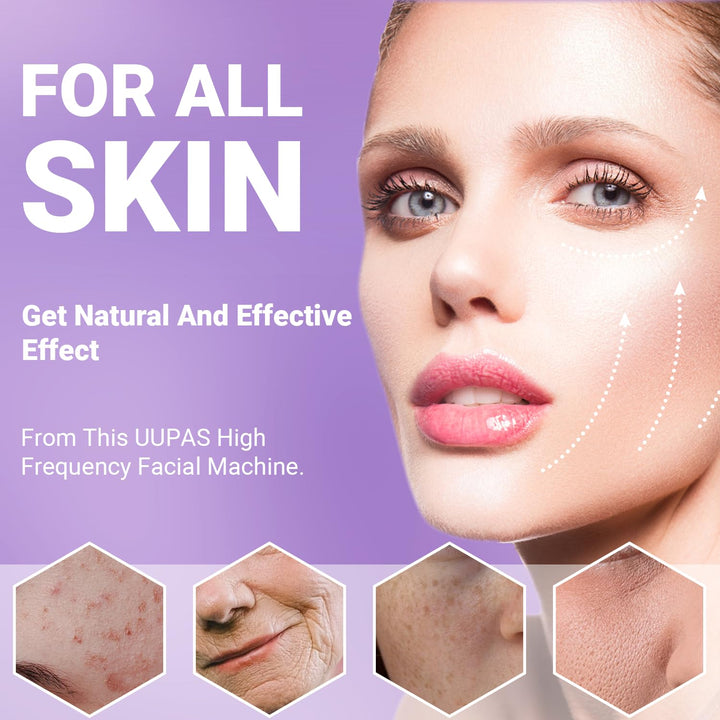 High Frequency Facial Wand- Portable Handheld High Frequency Facial Machine Skin Facial Wand with 4 Violet Tubes