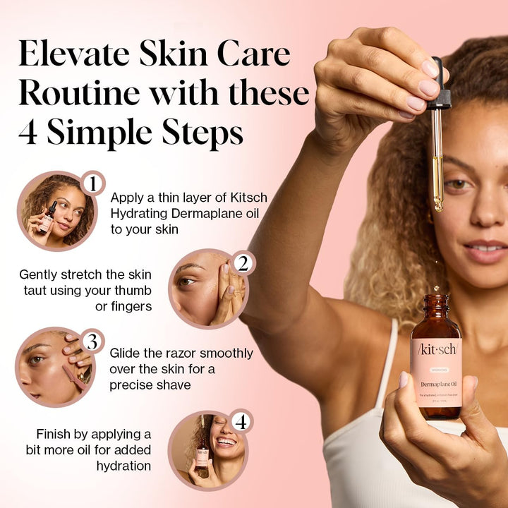 Dermaplane Face Oil with Jojoba & Argan Oil – Hydrating Facial Formula for Dermaplaning Tool, Gua Sha & Razor Use – Irritation-Free Shave Oil for Soft, Radiant Skin – 2Oz