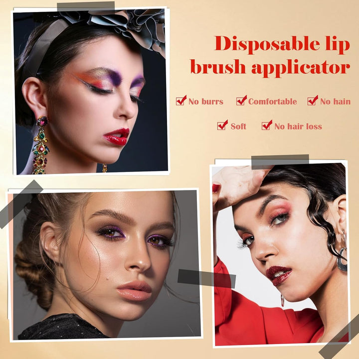 100 Pcs Lip Brushes Disposable Nail Polish Brushes Disposable Lip Brushes Lip Wand Disposable Applicators Lipstick Lip Gloss Wands Nail Polish Brush Multifunctional Makeup Brushes for Women