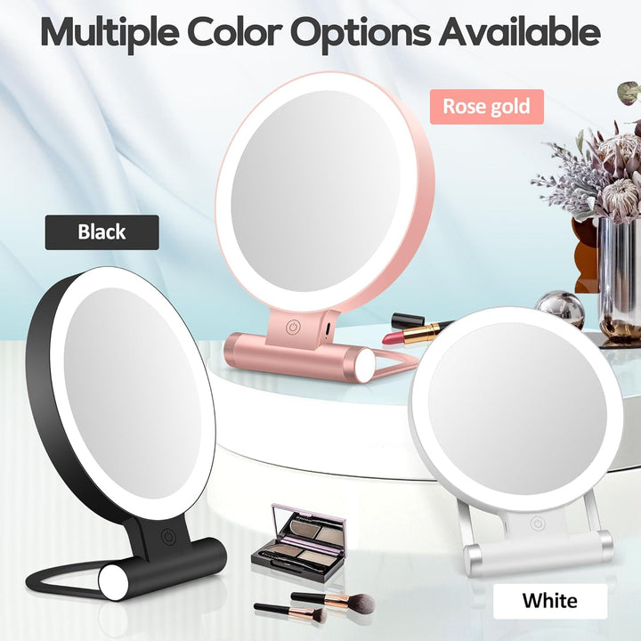 Magnifying Mirror with Light 30X, Double-Sided 1X/ 30X Magnifying Makeup Mirror with Tweezer, 2000Mah 3 Colour Modes with Adjustable Brightness,Foldable Travel Mirror(9" L X 7" W)