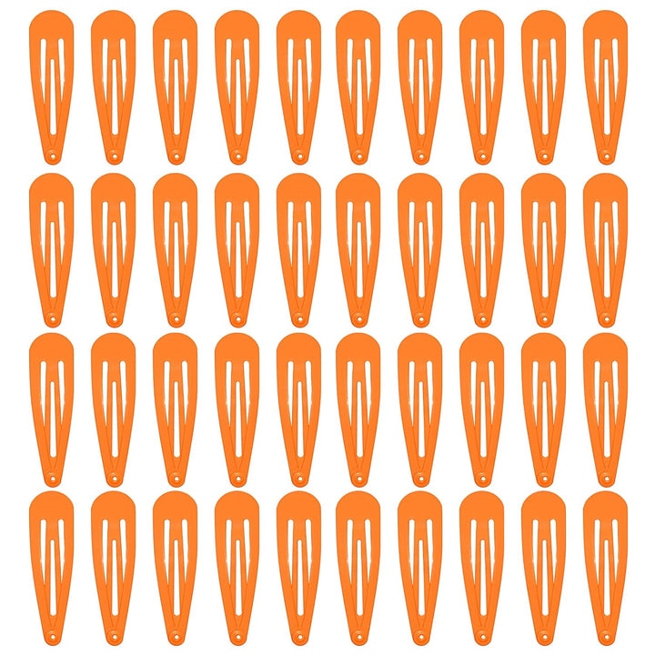 40 Pack Black 2 Inch Barrettes Women Metal Snap Hair Clips Accessories