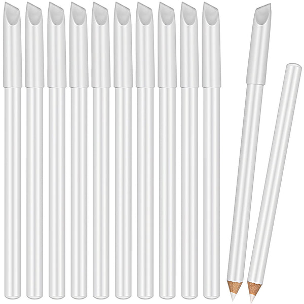 12 Pieces White Nail under Pencil 2-In-1 White Art Whitening Pen French Nail Pencils with Cuticle Pusher for Manicure Supplies Art DIY Design Tool