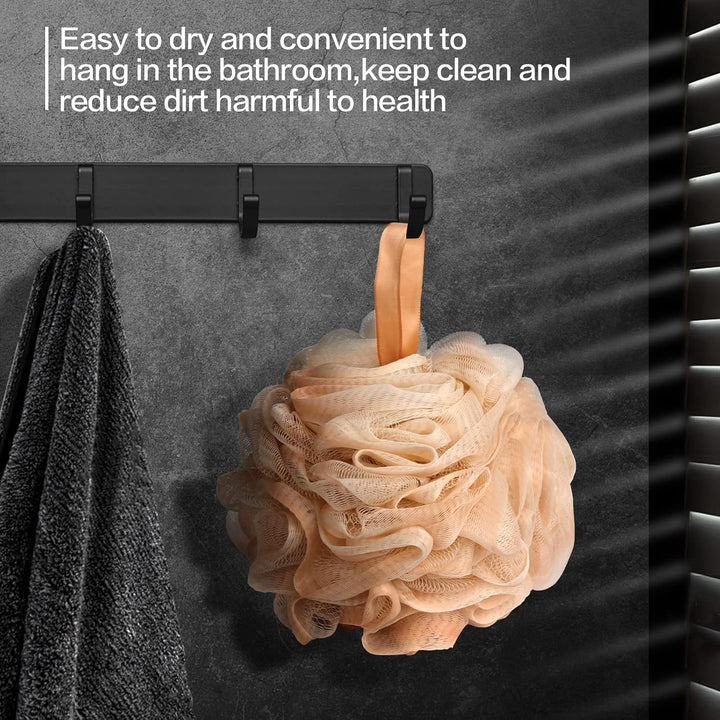 Loofah Bath Sponge Shower Loofahs, 4 Pack Soft Loofa Exfoliating Body Scrubber Mesh Shower Puff Pouf Ball Luffa for Men and Women(50G/Pcs)