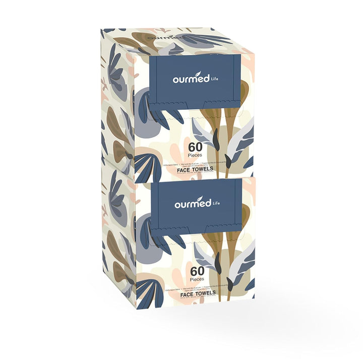 Face Towels, Disposable Biodegradable Facial Towels for Sensitive Skin, Lint- Free Face Wipes for Washing Face, Skincare and Makeup Remover, Dry Wipes, 10"×12" Extra Large, 50 Count