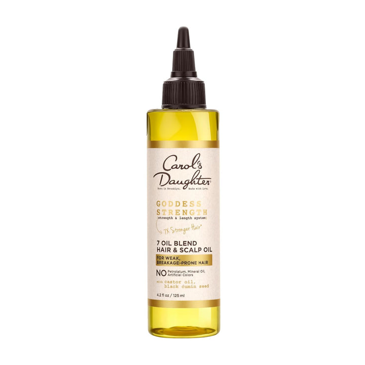 Goddess Strength 7 Oil Blend Scalp and Hair Oil for Waves, Coils and Curls, Hair Treatment with Castor Oil, 4.2 Fl Oz