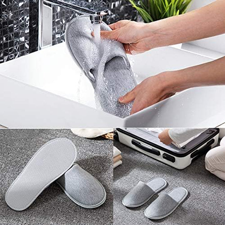2 Pair Disposable Slippers, Travel Portable Guest Slippers, Anti-Skid Home Interior Hotel Special Shoes