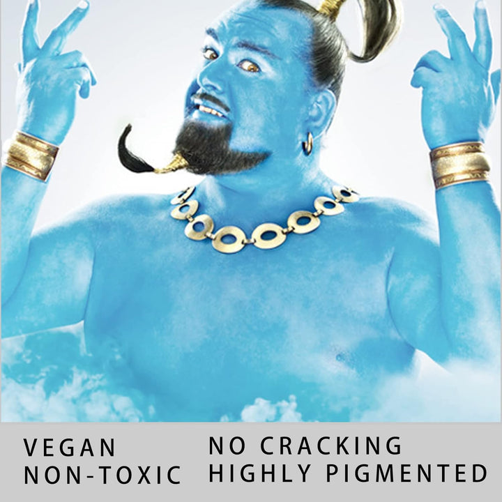 Light Blue Face Body Paint Stick(1.06 Oz),Baby Blue Face Paint Sadness,Sweatproof Waterproof Pale Blue Body Paint for Corpse Bride Halloween SFX Avatar Sally Makeup,Eye Black Stick