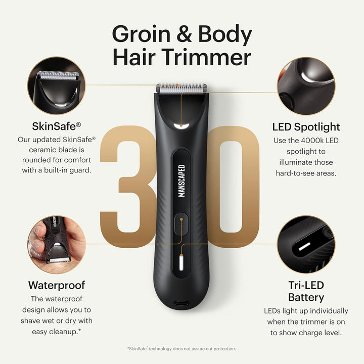® the Lawn Mower® 3.0 plus Groin & Body Hair Trimmer – Updated Skinsafe™ Trimmer Blade, Waterproof Wet/Dry Groomer, USB-C Rechargeable, Men’S Wireless Ball Shaver