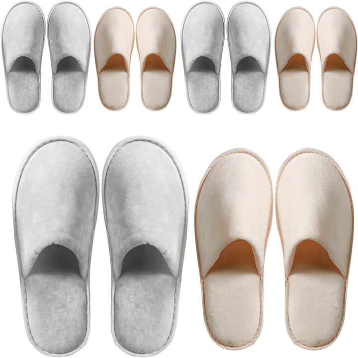 6-10 Pairs Spa Slippers, Non Slip Disposable Slippers for Guest, Washable Reusable, Which Can Be Used as Women Men, House, Indoor, Bathroom, Bedroom, Hotel, Bride Slippers