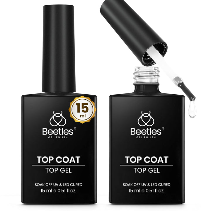 Beetles Gel Base Coat, 1Pcs 15Ml Base Gel Nail Polish Upgraded Formula Long-Lasting Soak off U V LED Lamp Needed DIY Home and Nail Salon Gifts for Women