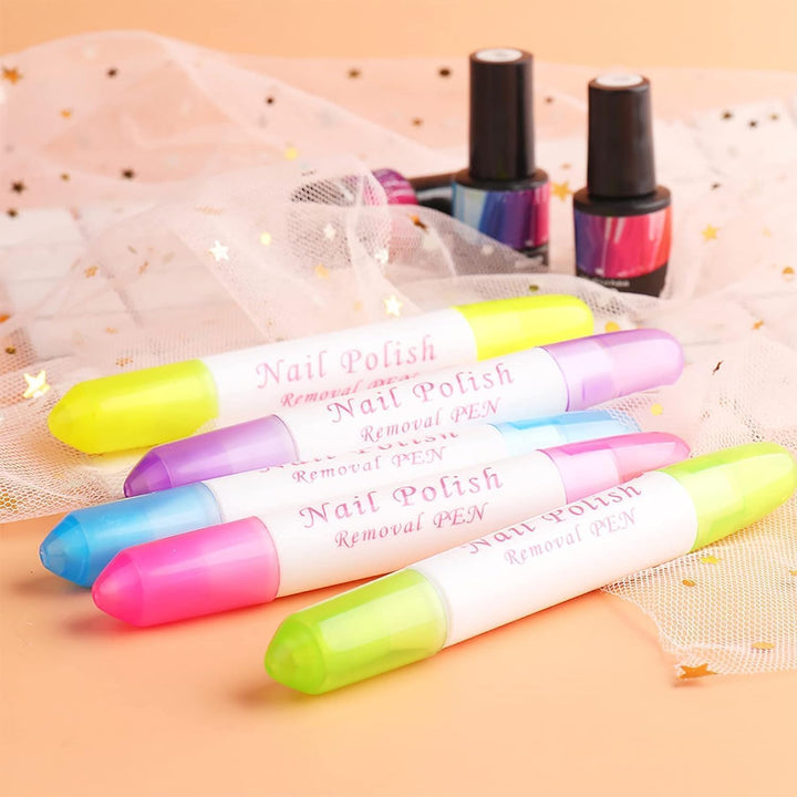 2Pcs Pink Nail Erase Pen Removable Head Nail Polish Cleaning Plastic Manicure Corrector Pen for Manicure Home Salon Use,Foot, Hand and Care, Polish Correctors(6G)