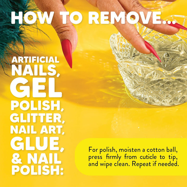 100% Pure Acetone Nail Polish Remover Kit with 7 Inch Nail File, 8 Fl Oz - Made in USA, Maximum-Strength Gel Polish Remover, Artificial & Glitter Nail Polish